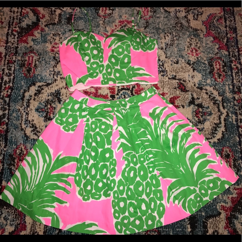 Lilly Pulitzer 2 piece pink pout flamenco set